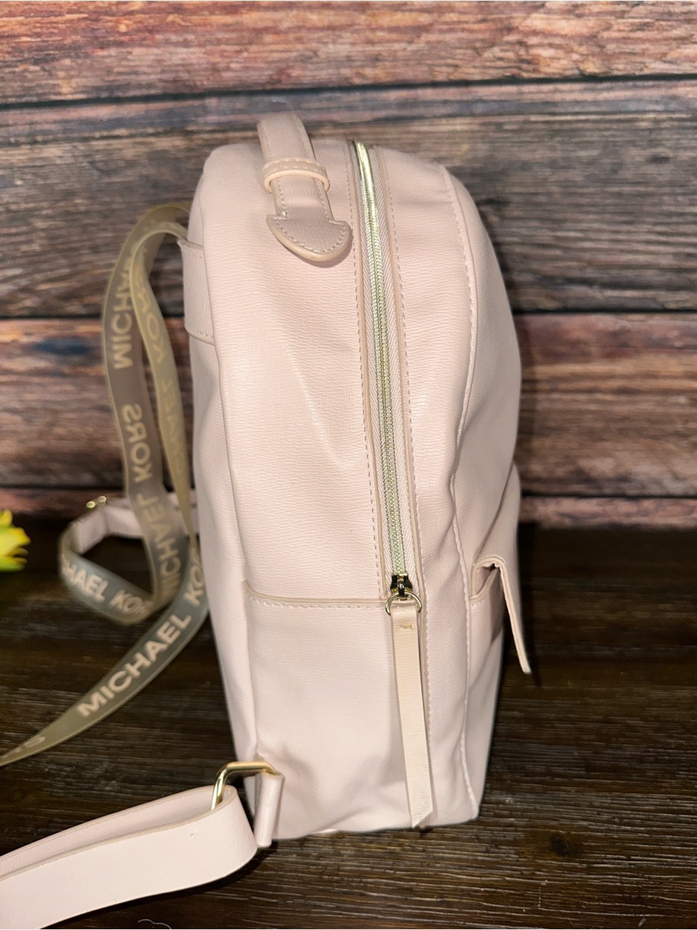 Michael Kors Pale Pink Backpack with Michael Kors straps! - Picture 5 of 7